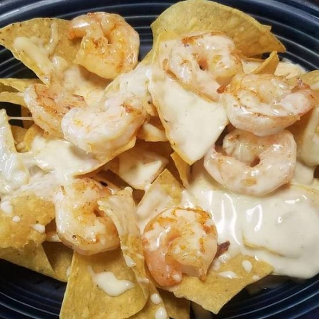 Grilled Shrimp Nachos.
